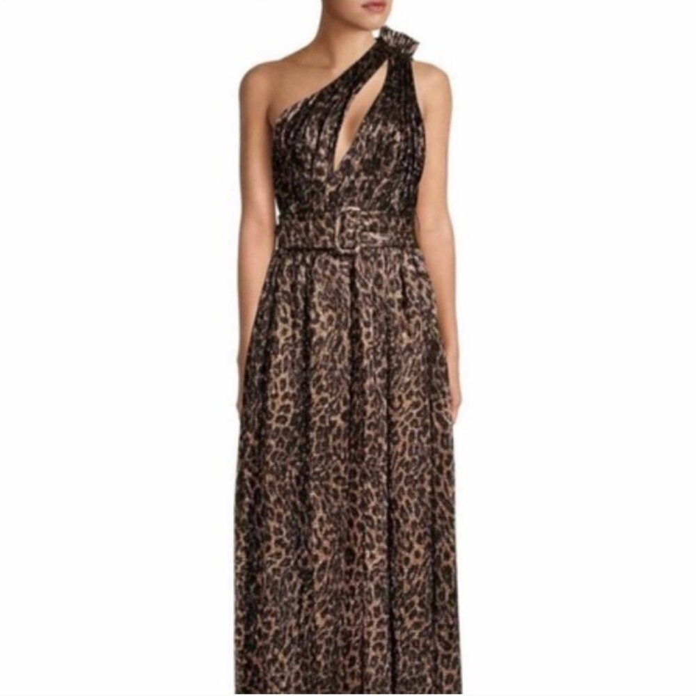 Retrofete Andrea Dress in Metallic Leopard Print